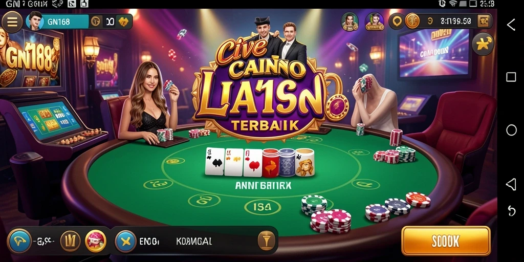 Tampilan gameplay Live Casino yang seru dan interaktif di GN168.