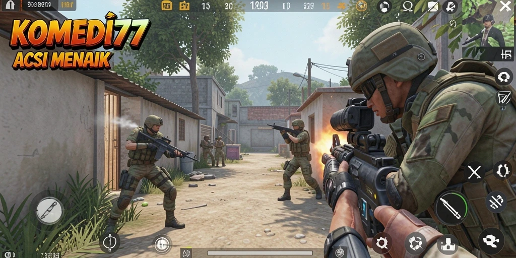 Tampilan gameplay komedi dan adrenalin tinggi di KOMEDI77.