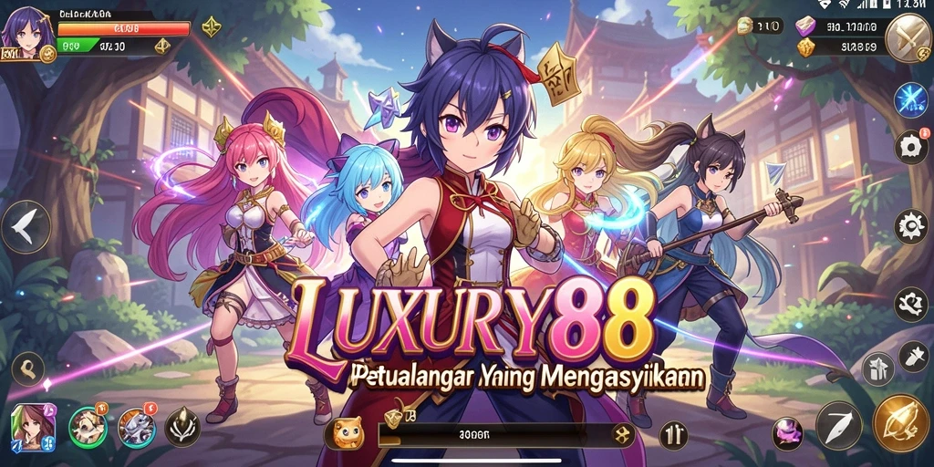 Tampilan gameplay LUXURY88 dengan grafis anime yang menakjubkan.