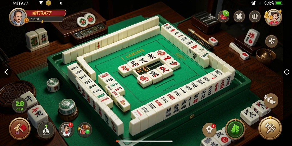 Screenshot gameplay MITRA77 dengan tampilan Mahjong yang menarik.