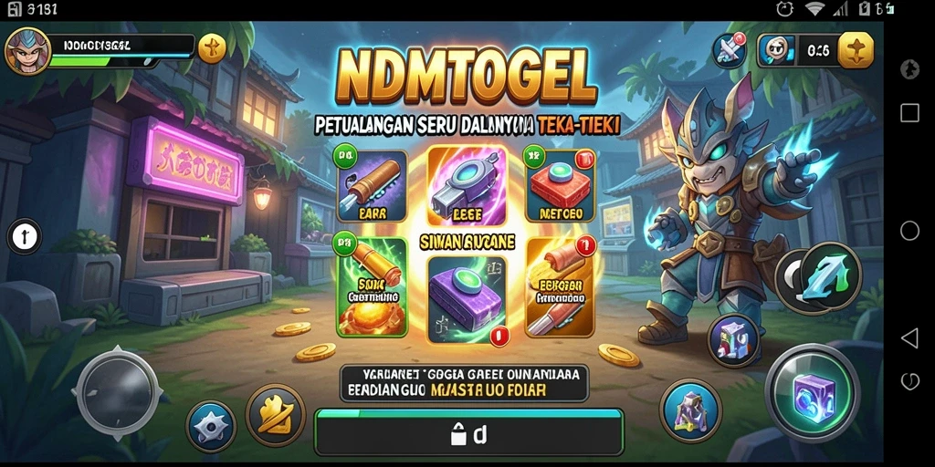 Tampilan gameplay seru NDMTOGEL saat menyelesaikan teka-teki petualangan.