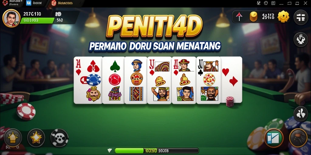 Tampilan seru gameplay Domino di PENITI4D.