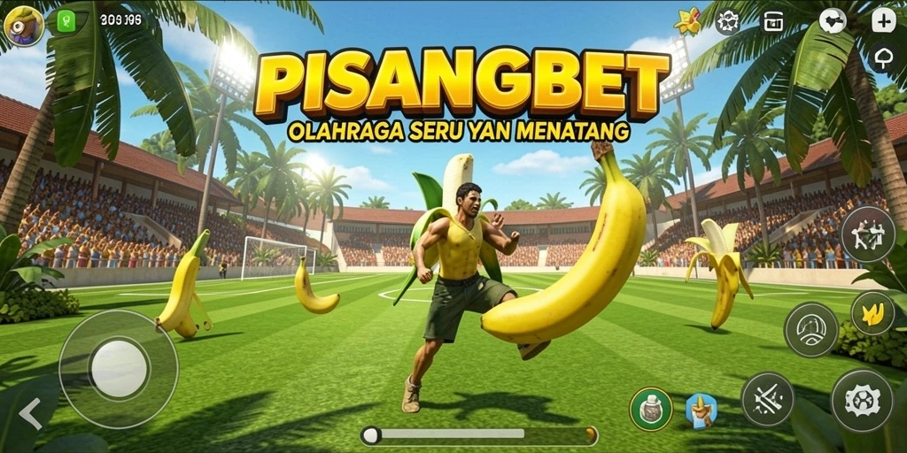 Tampilan gameplay PISANGBET saat pemain beraksi di lapangan olahraga.
