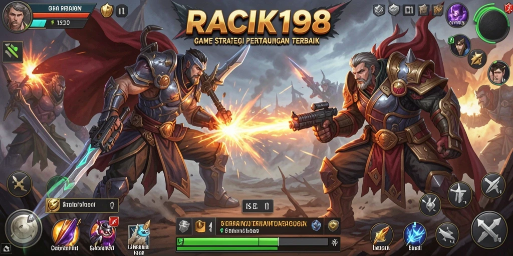 Tampilan menarik dari gameplay strategi RACIK198.