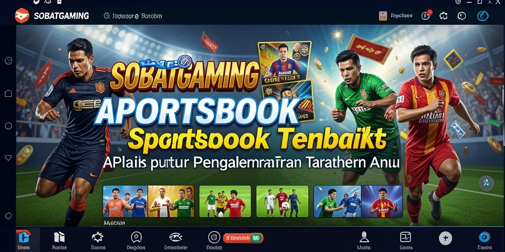 Tampilan aplikasi SOBATGAMING dengan fitur Sportsbook yang menarik.
